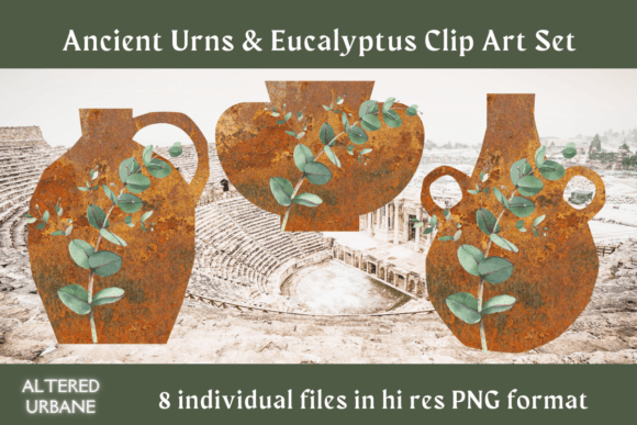 Download Ancient Urns &amp; Eucalyptus Clip Art - Premium Resources