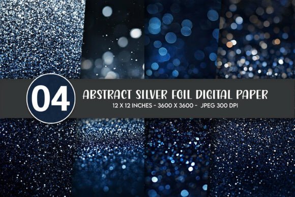 Download Abstract Silver Foil Digital Paper - Foil Collection