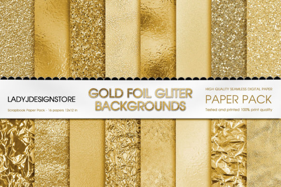 Download Gold Foil Glitter Digital Paper - Foil Collection