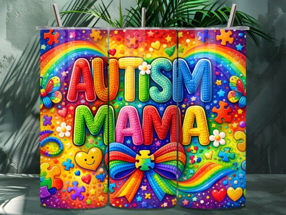 Download Autism Mama Rainbow Pride Tumbler Wrap - Pride tumbler Collection