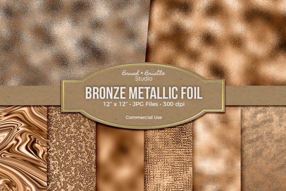 Download Bronze Metallic Foil Digital Paper - Bronze metallic Collection