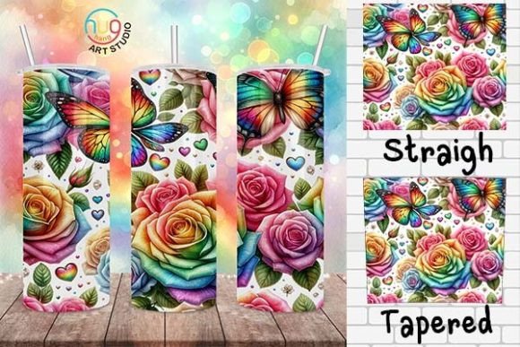 Download Rainbow Watercolor Roses Pride Tumbler - Premium Resources