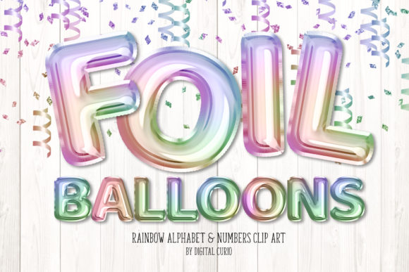Download Rainbow Foil Balloon Alphabet Clipart - Foil Collection