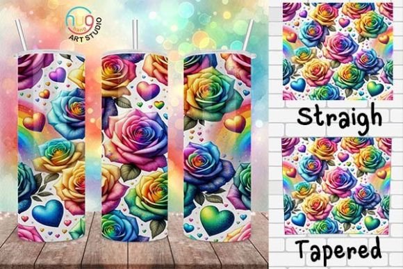 Download Rainbow Watercolor Roses Pride Tumbler - Pride tumbler Collection