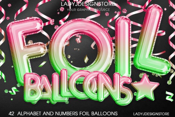 Download Ombre Pink Green Foil Balloon - Foil Collection